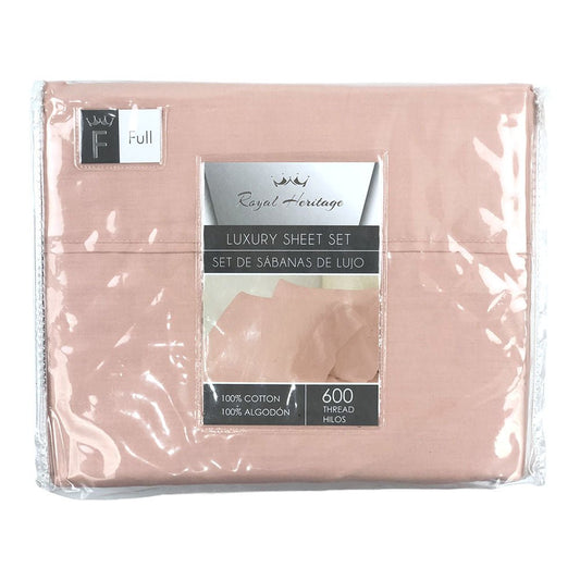 Sábana Home Accents 4 Piezas Rosa claro - QUEEN