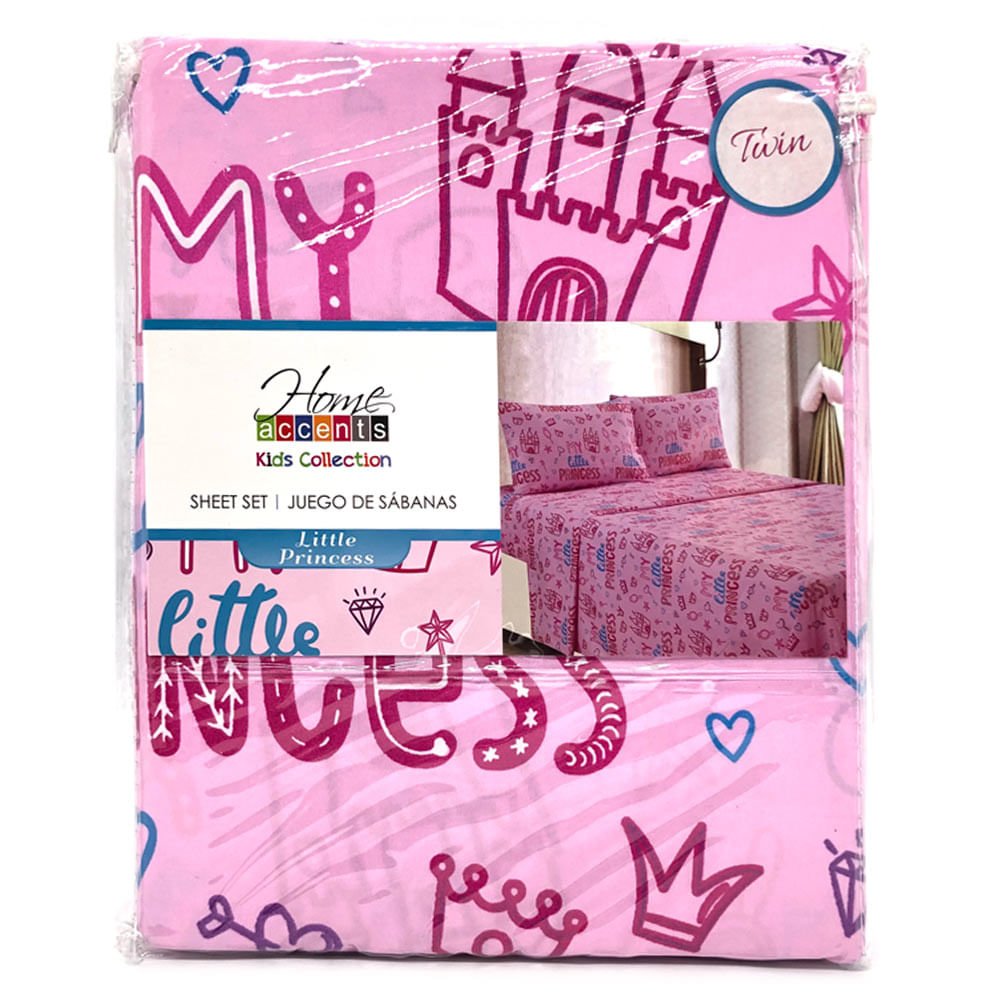 Sábana Home Accents Little Princess 4 Piezas - FULL