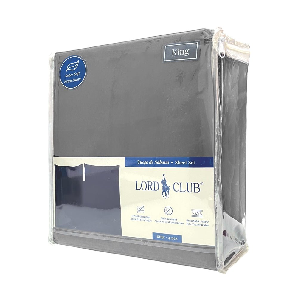 Sábana King 4 Piezas Lord Club Charcoal Lisa - Lord Club - Titan.com.pa - 2100000537525