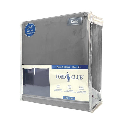 Sábana King 4 Piezas Lord Club Charcoal Lisa - Lord Club - Titan.com.pa - 2100000537525