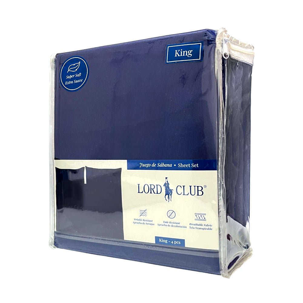Sábana King 4 Piezas Lord Club Navy Lisa - Lord Club - Titan.com.pa - 2100000521401