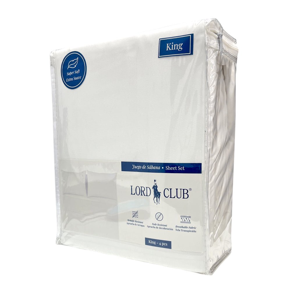 Sábana King 4 Piezas Lord Club White Lisa - Lord Club - Titan.com.pa - 2100000535767