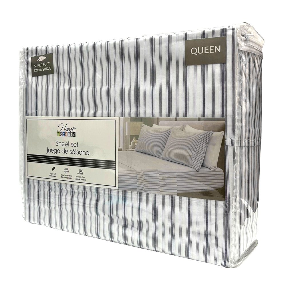 Sábana Queen 4 Piezas Blanco Estampado - Home Accents - Home Accents - Titan.com.pa - 7453130003428