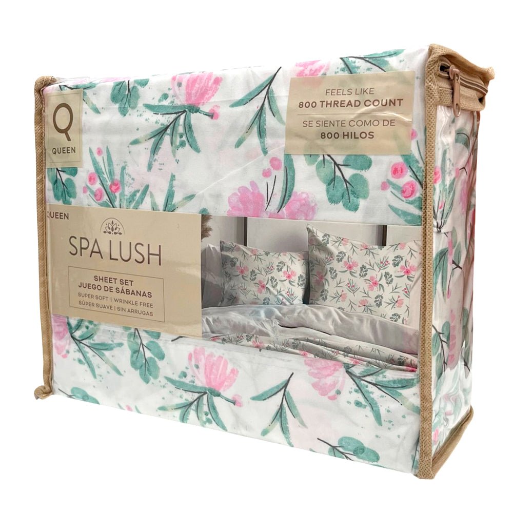 Sábana Queen 4 Piezas Blanco Estampado - Spa Lush - Spa Lush - Titan.com.pa - 784668643280