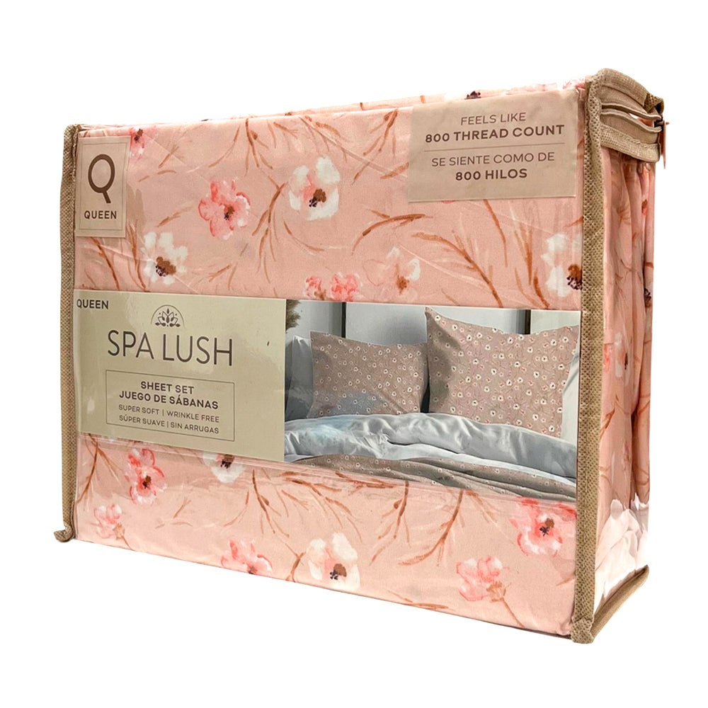 Sábana Queen 4 Piezas Coral Estampada - Spa Lush - Spa Lush - Titan.com.pa - 784668643167