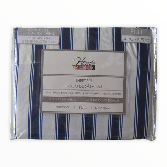 Sábanas Stripe Home Accents 4 Piezas - FULL