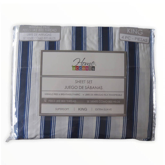 Sábanas Stripe Home Accents 4 Piezas - KING