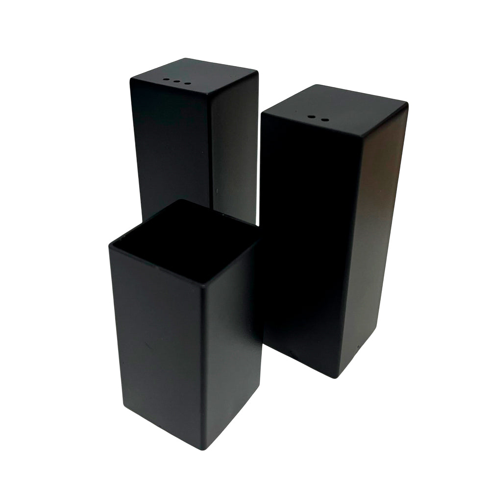 Set de salero y pimentero de metal Home Elegance con base.