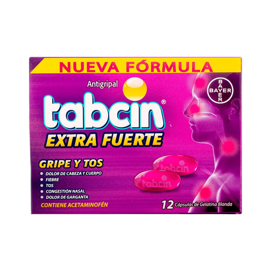 Tabcin Gel Extra Fuerte Gripe y Tos 12 Cápsulas