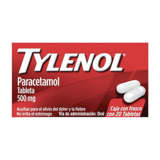 Caja Con Frasco Tylenol 20 Tabletas