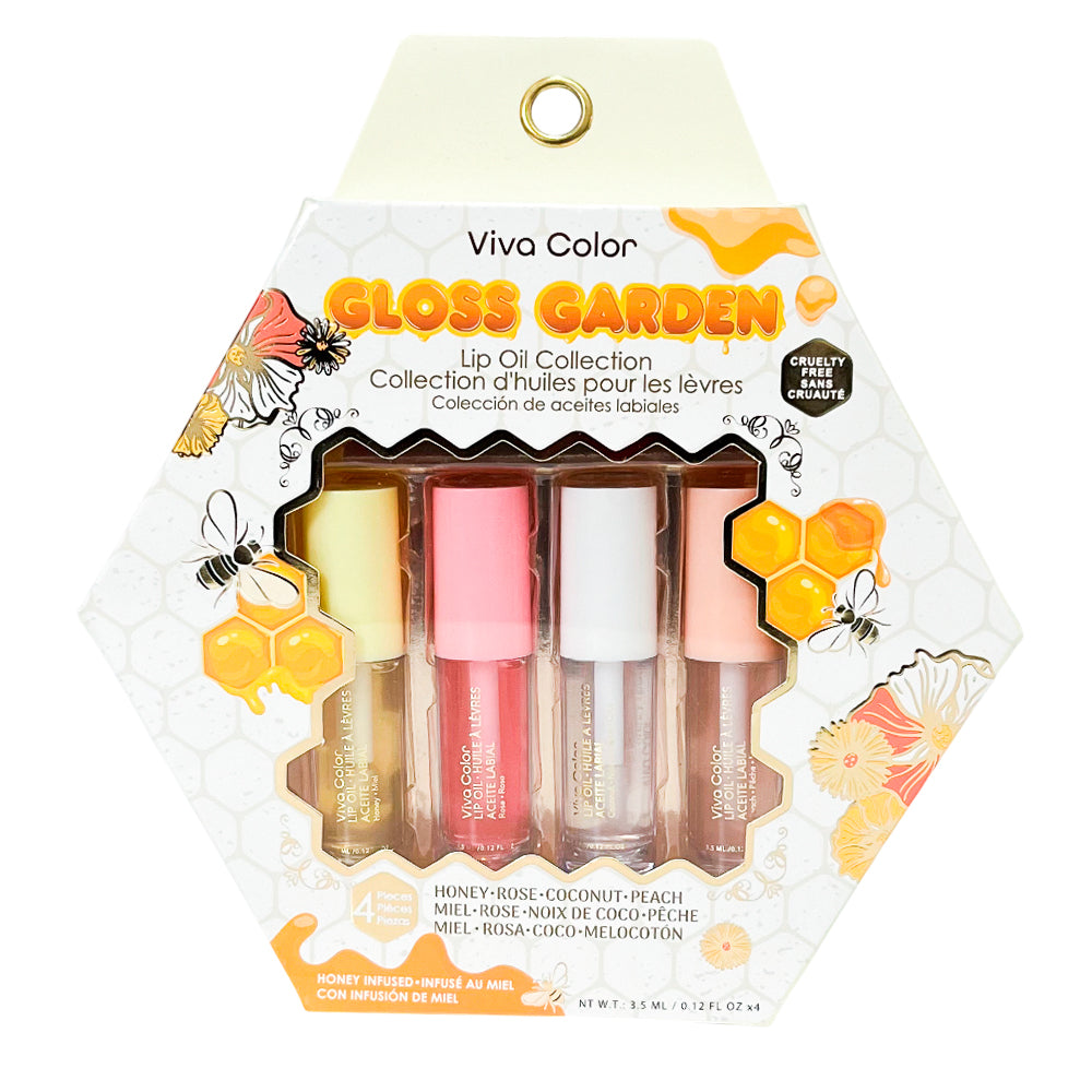 Lip Oil Viva Color Gloss Garden 4 Piezas