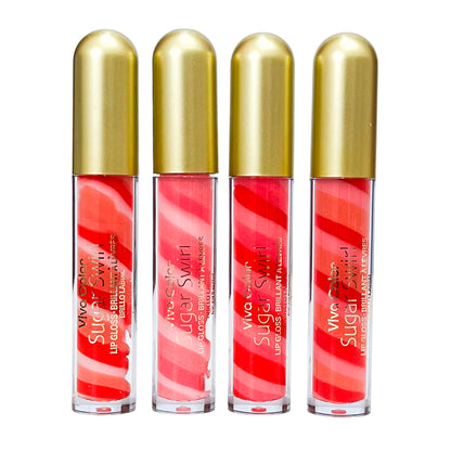 Lip Gloss Viva Color 4 Piezas Sugar Swirl 2 Tonos