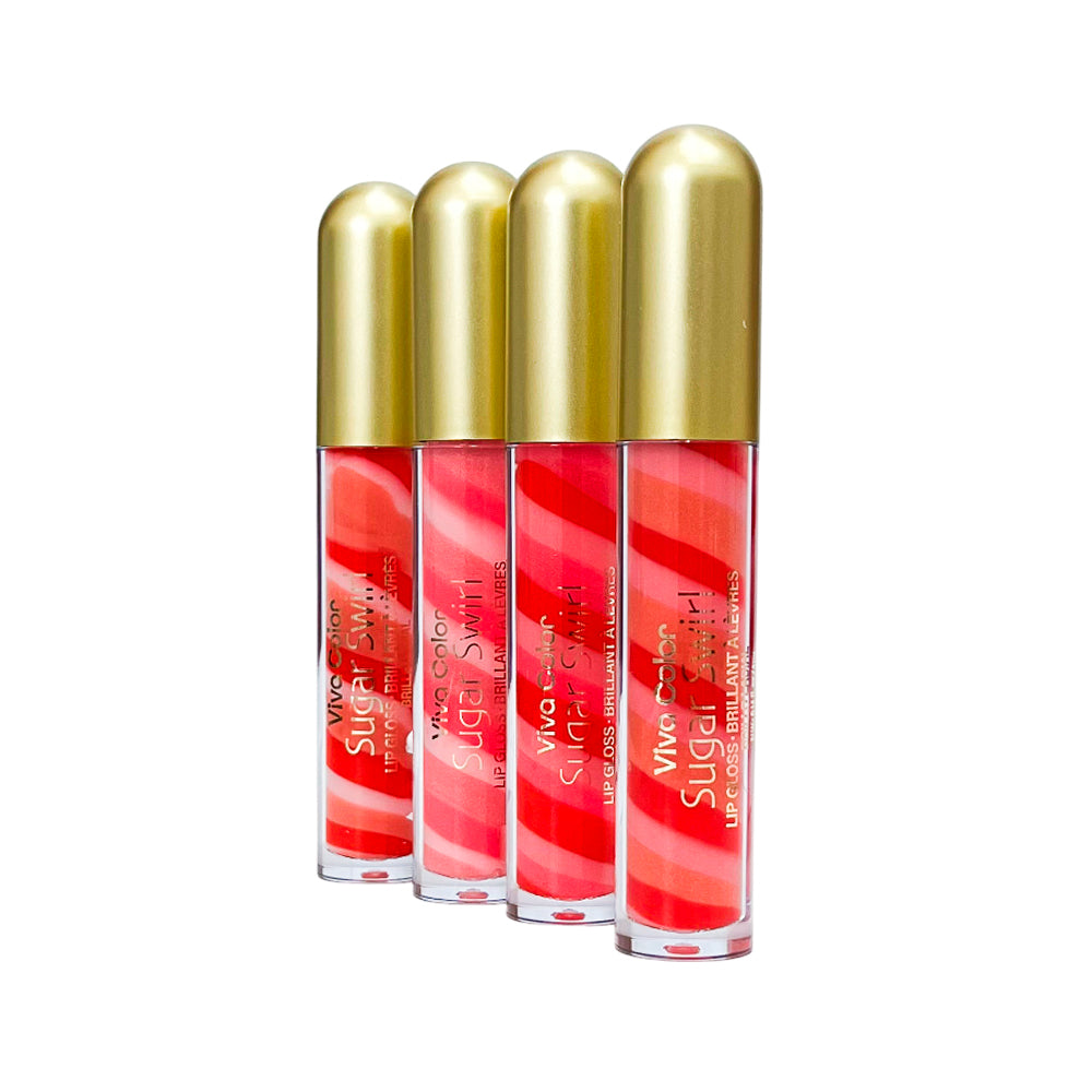 Lip Gloss Viva Color 4 Piezas Sugar Swirl 2 Tonos