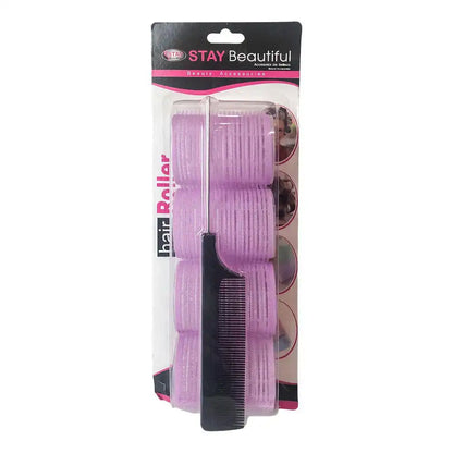 Set de Rollos y Peinilla Stay Beautiful de Velcro - Surtido