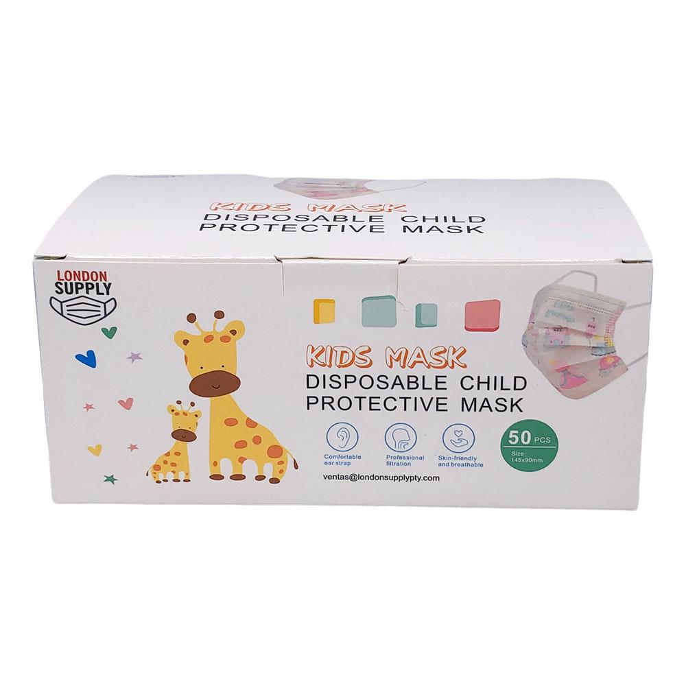 Mascarillas Desechables 3 Pliegues Para Niña de 50 Piezas