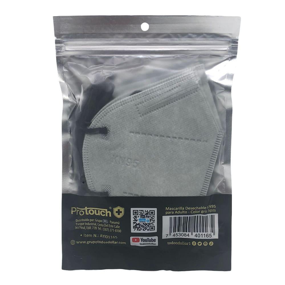 Mascarilla Desechable KN95 Protouch Gris 5 Piezas
