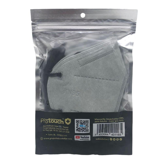 Mascarilla Desechable KN95 Protouch Gris 5 Piezas