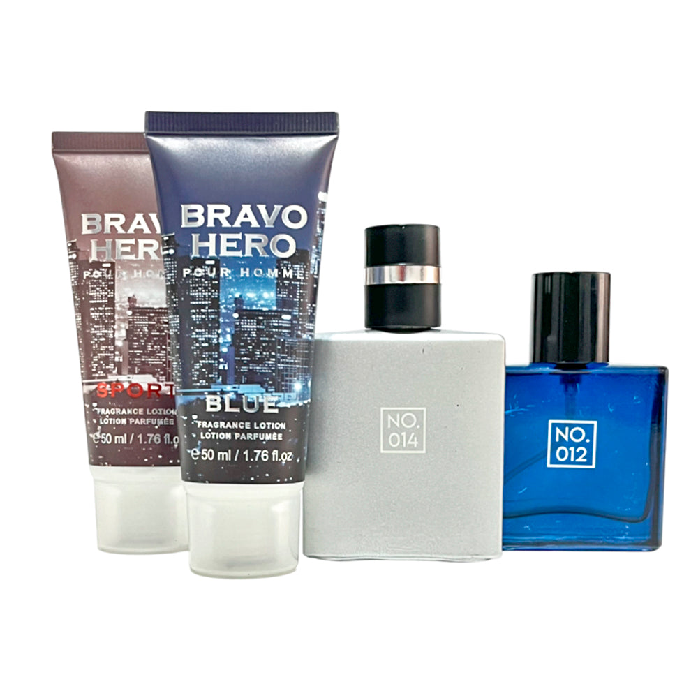 Estuche Perfume Bravo Hero Pour Homme Caballero 4 Piezas