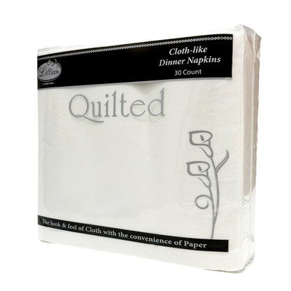 Servilletas Reutilizables Lillian - 30 Piezas - Quilted Blancas 15.5" x 16" - Lillian - Titan.com.pa - 763615390255