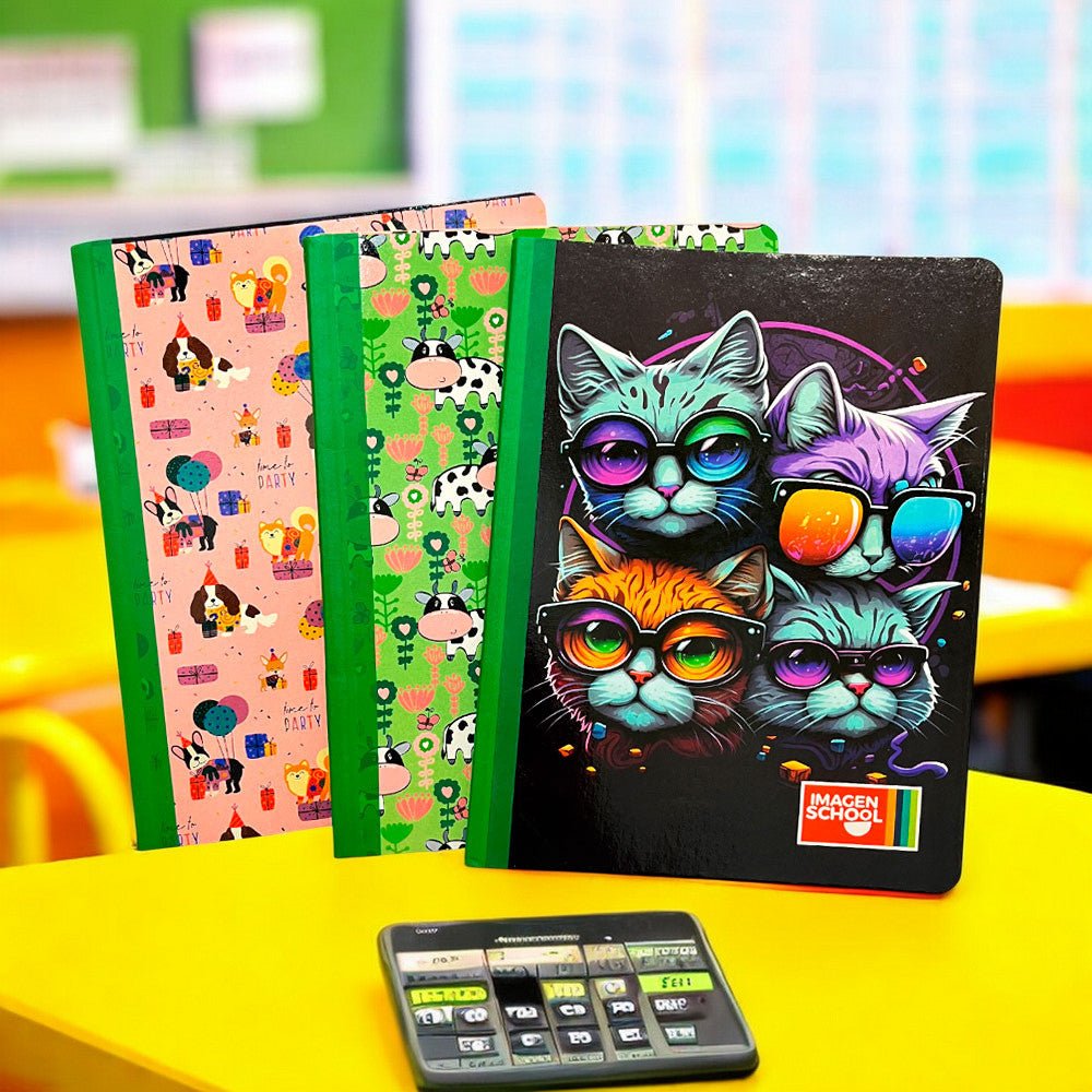 Set 3 Cuaderno Cosido Pequeño Imagen School / 200 Páginas / Raya Ancha / Girl - Imagen School - Titan.com.pa - 2100000713578