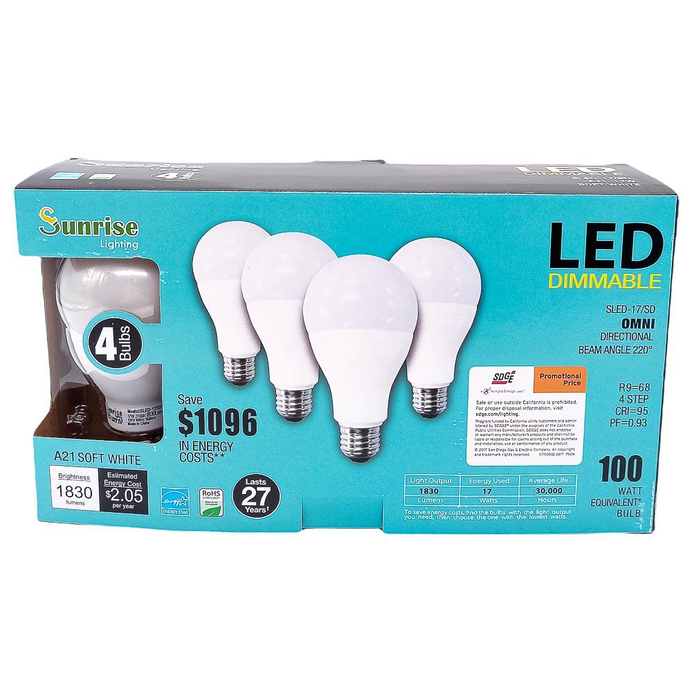 Set de Bombillo Led Sunrie Lighting 4 Piezas