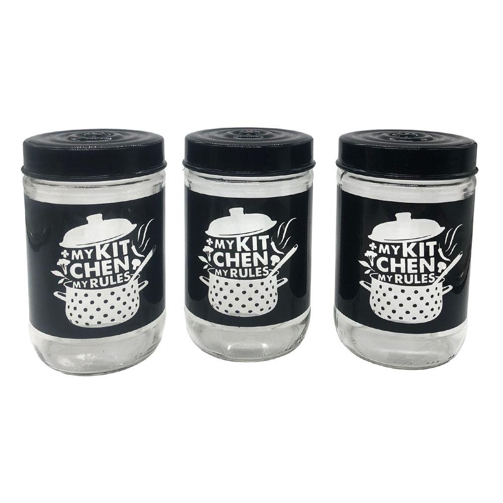 Set de Canister Herevin de Vidrio 3 Piezas