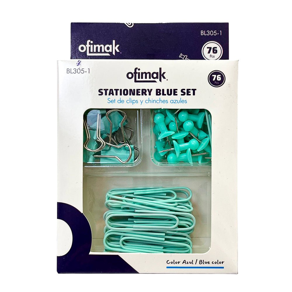 Set de Clips y Ganchos Ofimak / Color Turquesa - Ofimak - Titan.com.pa - 641956820412