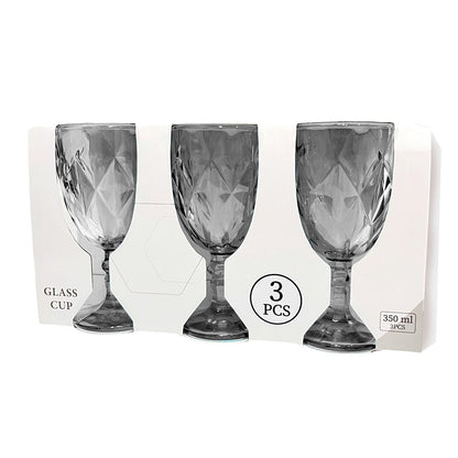 Set de Copas de Vidrio Negro Beneli Home / 3 Piezas / 350 ml - Beneli Home - Titan.com.pa - 7453129411746