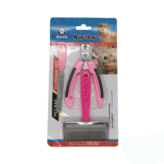 Set de Cortaúñas y Cepillo para Mascotas Maxcotas