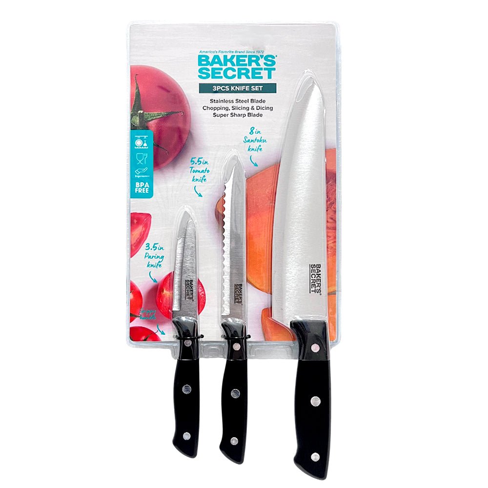 Set de Cuchillos Bakers Secret / 3 Piezas / Acero Inoxidable - Bakers Secret - Titan.com.pa - 6935780149301