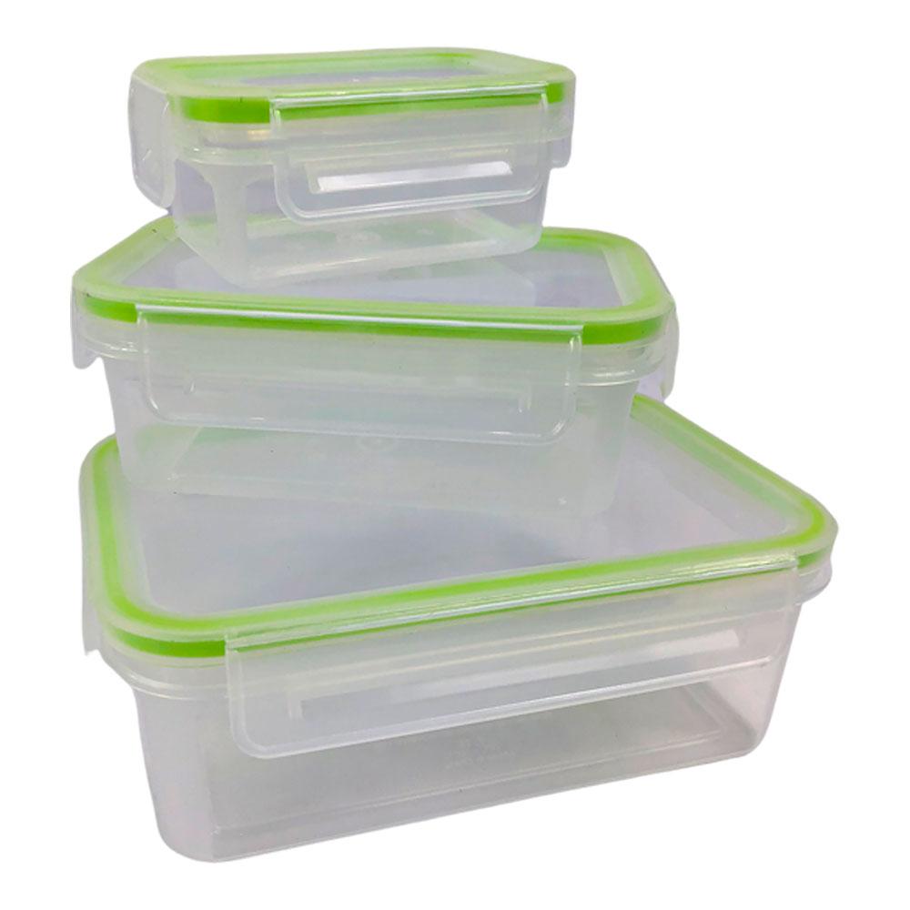 Set de Envases Click and Lock Para Almacenaje con Tapa 6 Piezas