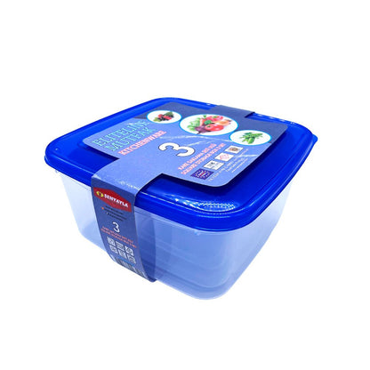 Set de Envases Cuadrado de Plástico Senyayla Plastik 3 Piezas - Azul - SENYAYLA PLASTIK - Titan.com.pa - 8693135028401