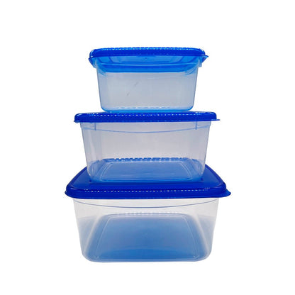 Set de Envases Cuadrado de Plástico Senyayla Plastik 3 Piezas - Azul - SENYAYLA PLASTIK - Titan.com.pa - 8693135028401
