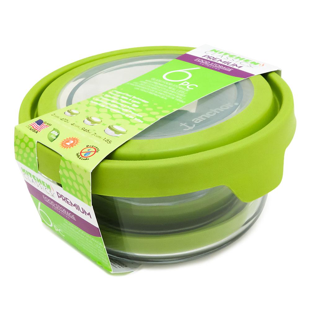 Set de Envases Kitchen Classics de Vidrio 6 Piezas