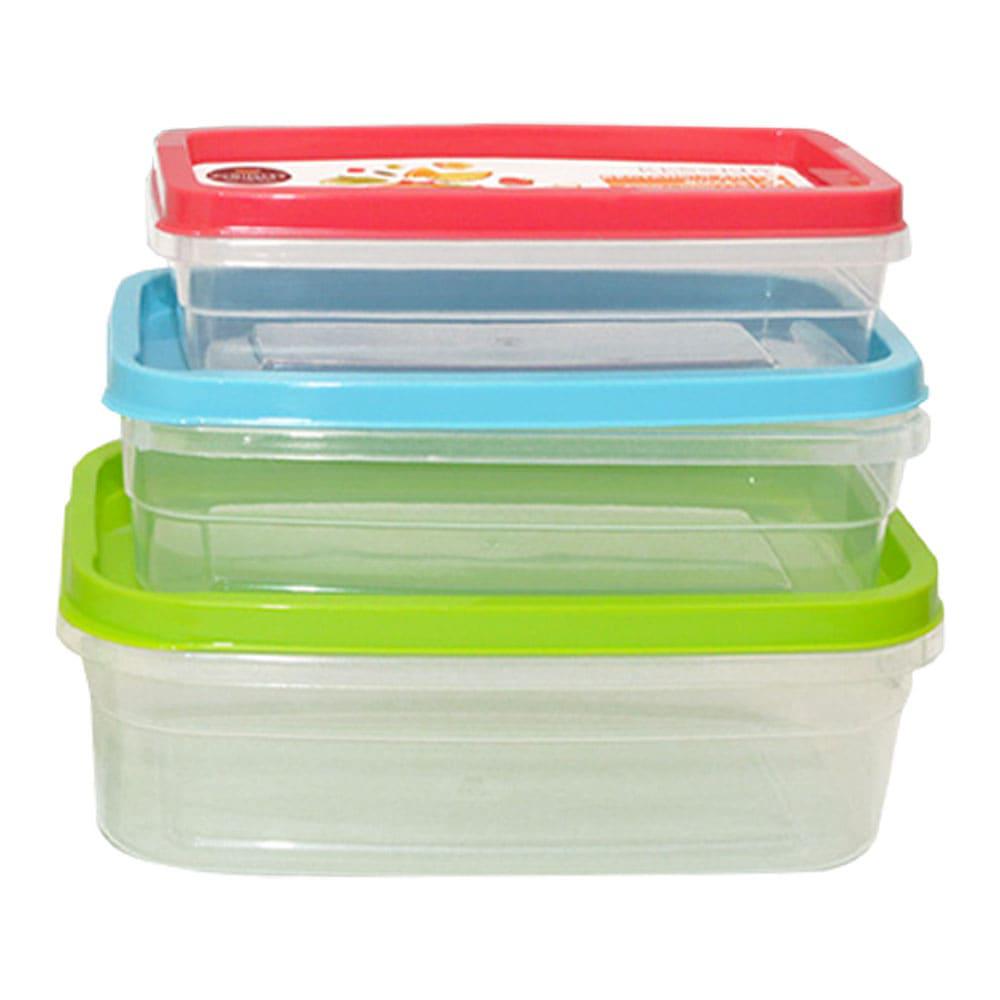 Set de Envases Plásticos Klic Box Con Tapa 3 Piezas