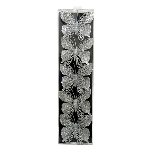 Set De Mariposa Escarchada / 7 CM / 5 Piezas Surtido - Christmas Elegance