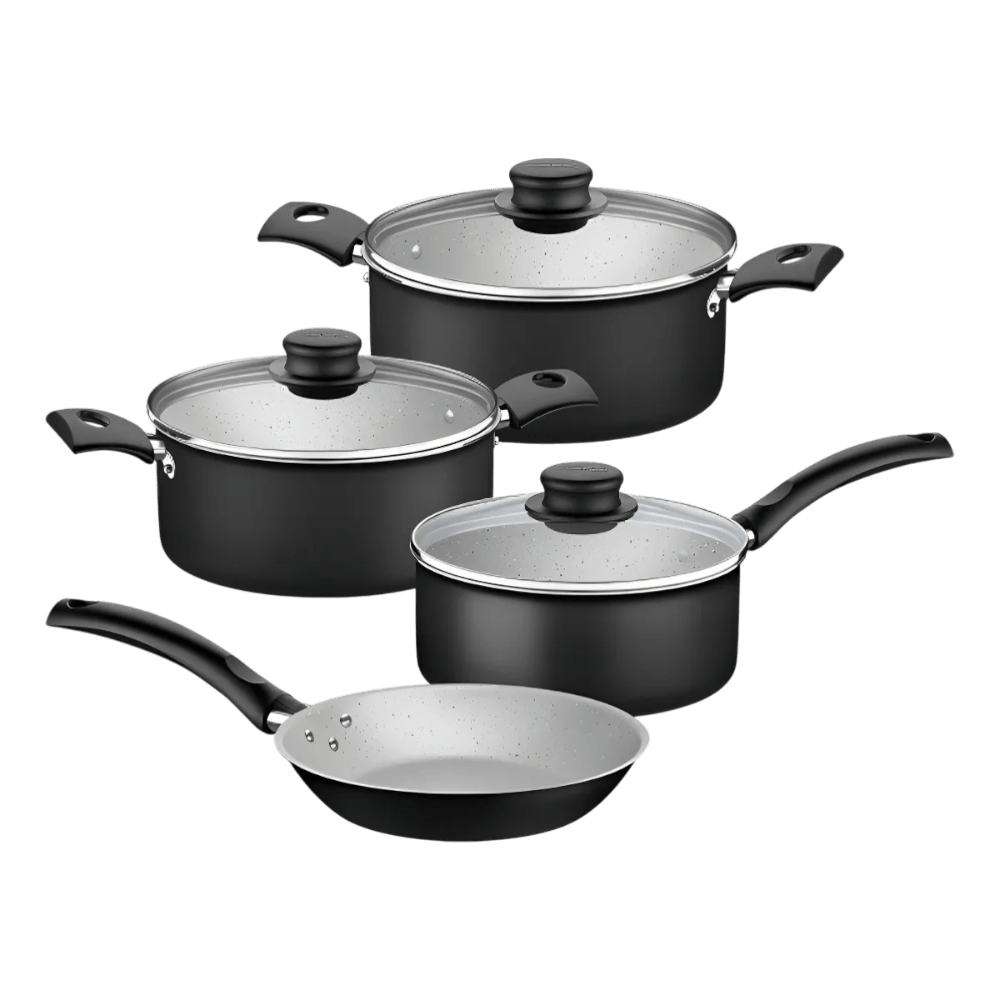 Set De Ollas Tramontina Linz Negro 7 Piezas - Tramontina - Titan.com.pa - 7891112349186