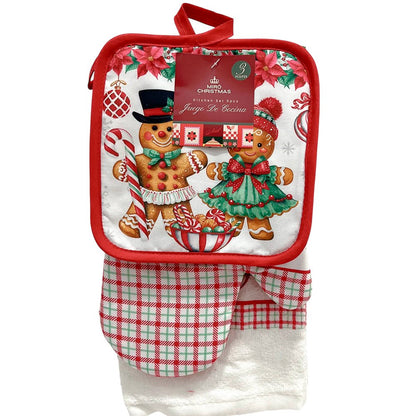 Set Guante/Toalla/Agarrador Navidad - Miro Christmas