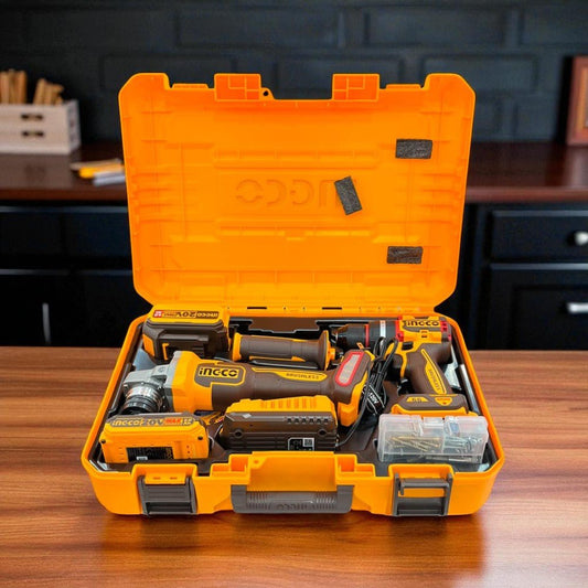 Set Taladro+Esmeril Inalambrico Ingco /2 Baterias/ Caja Plastica - Ingco - Titan.com.pa - 6942141808968