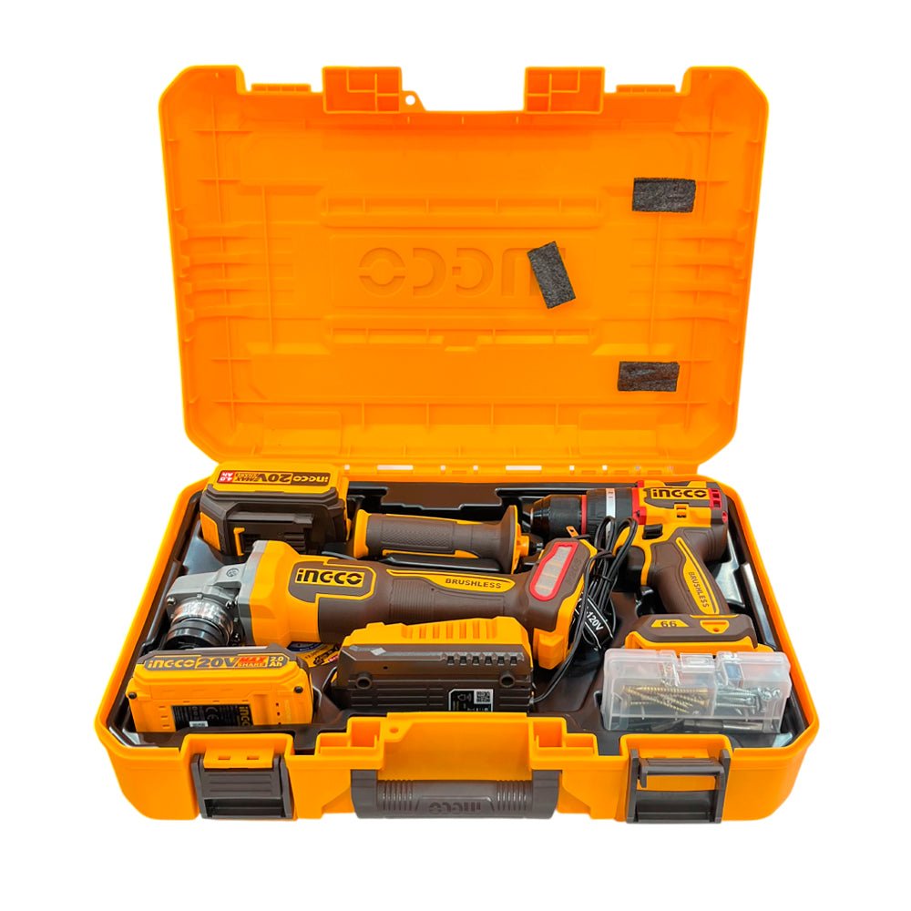 Set Taladro+Esmeril Inalambrico Ingco /2 Baterias/ Caja Plastica - Ingco - Titan.com.pa - 6942141808968