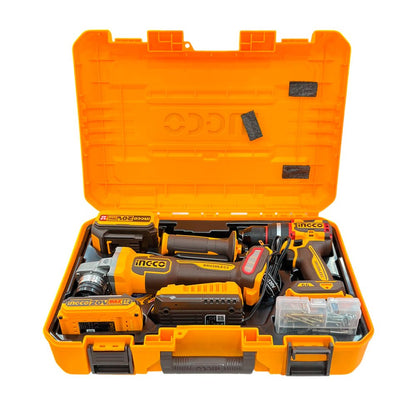 Set Taladro+Esmeril Inalambrico Ingco /2 Baterias/ Caja Plastica - Ingco - Titan.com.pa - 6942141808968