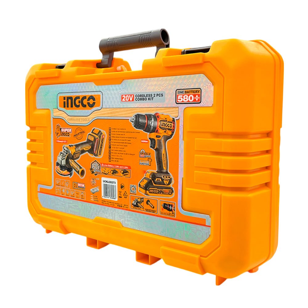 Set Taladro+Esmeril Inalambrico Ingco /2 Baterias/ Caja Plastica - Ingco - Titan.com.pa - 6942141808968