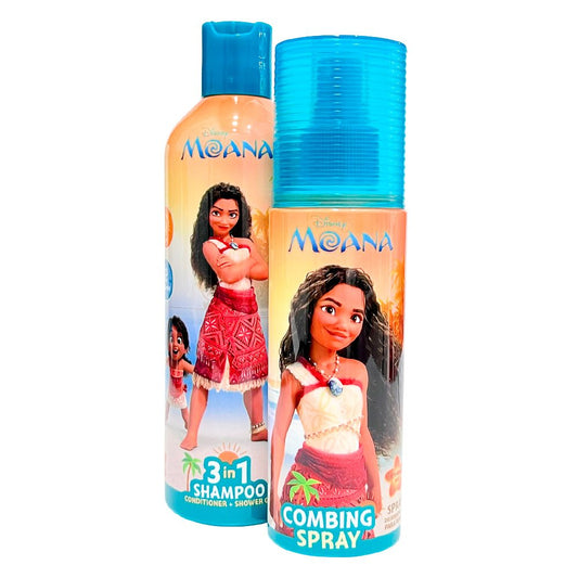 Shampoo + Acondicionador + Gel De Ducha / Spray Desenredante Para Peinar Moana - Disney - Titan.com.pa - 7453130920244