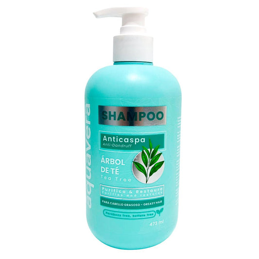 Shampoo Aquavera Anticaspa Árbol De Té 473 ML - Aquavera - Titan.com.pa - 7453100311386