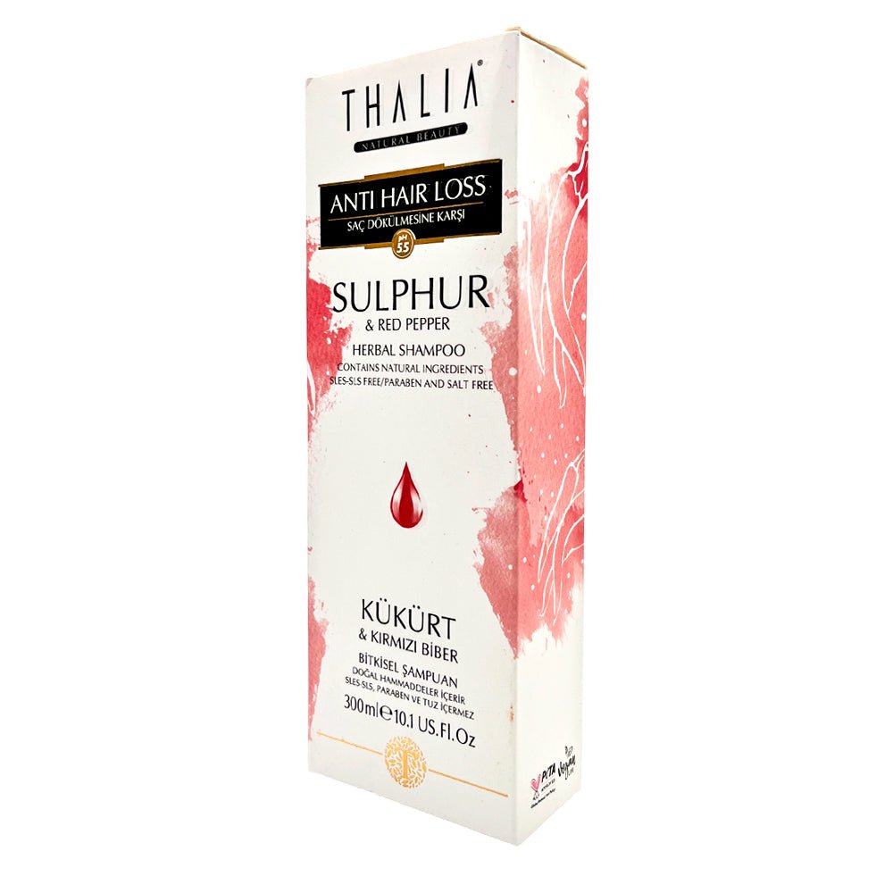 Shampoo Herbal Thalia Anticaída Con Azufre y Pimienta Roja - 300 ml - Thalia - Titan.com.pa - 8699490311905