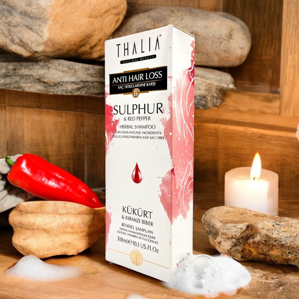 Shampoo Herbal Thalia Anticaída Con Azufre y Pimienta Roja - 300 ml - Thalia - Titan.com.pa - 8699490311905