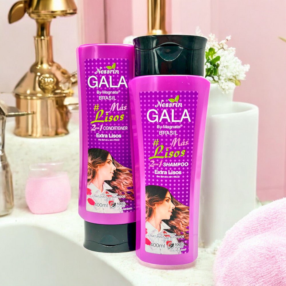 Shampoo/Acondicionador Nessrin Gala Más Lisos 400 ML - Gala - Titan.com.pa - 7453048907924