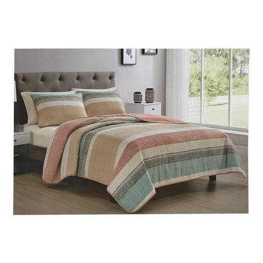 Sobrecama Be Artistic Stacked Line Estampado 6 Piezas - Queen