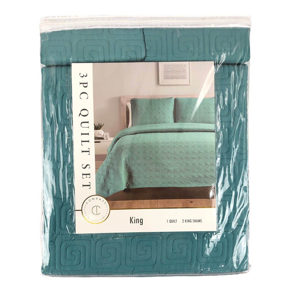 SOBRECAMA KING ETTORI 3PZA TEAL - BE ARTISTIC - Titan.com.pa - 840020741589