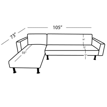 Sofacama Elements FurnitureTipo L - Pata De Metal - Khaki - Elements Furniture - Titan.com.pa - 2150109512732